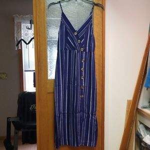 No Comment blue and white midi dress